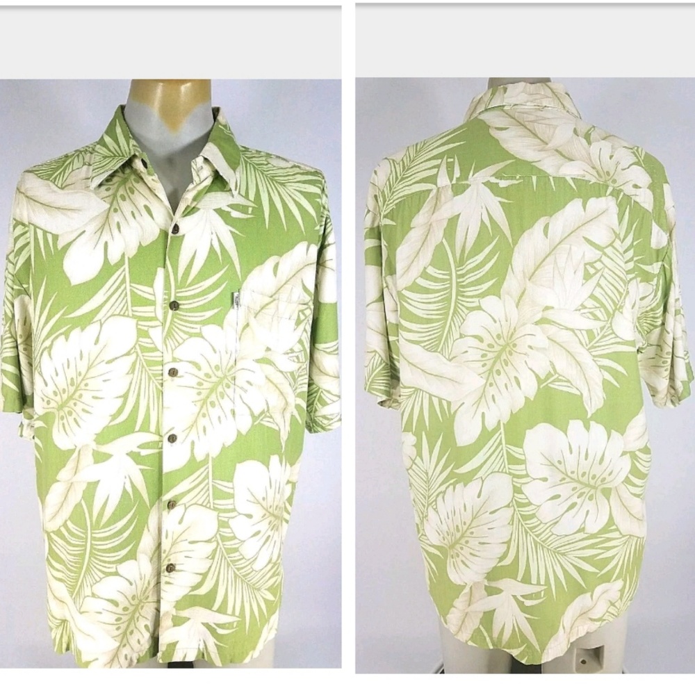 Hawaiian Moon Green Hawaiian Floral Shirt